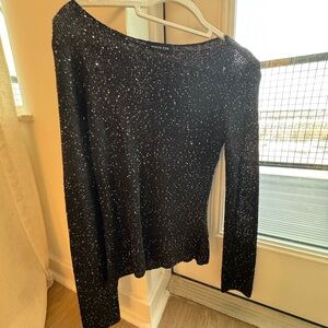 Sparkle & Fade Black Glitter Top